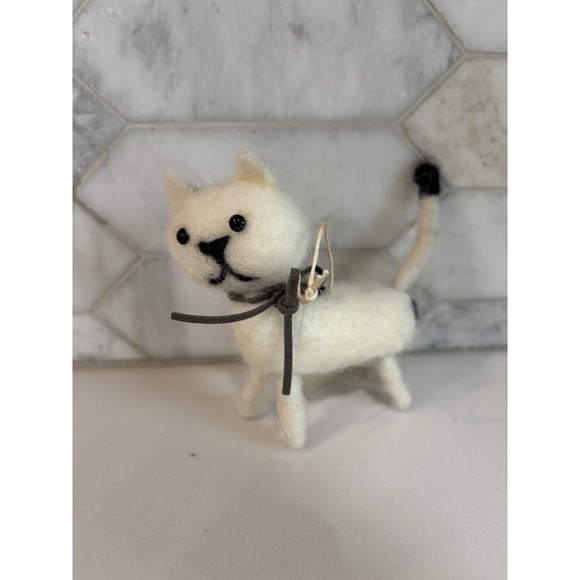 Sheep Factory AuGres, MI Other - Handmade Premium Wool Felt Polar Cat Hanging Needle Felted Christmas Xmas Tree